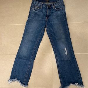 Just Black Denim cropped flare high rise jeans